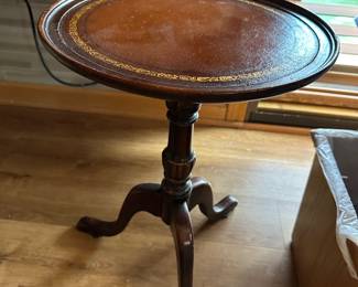 Leather topped side table