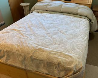 Full size mattress set and queen bed frame (sold separately).....