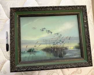 Handpainted silk artwork