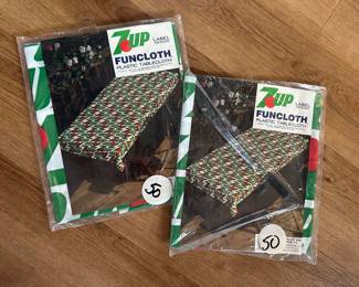 Vintage 7Up tablecloths 