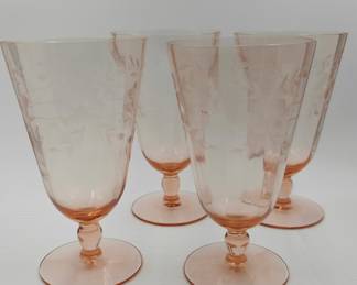 Depression glass, set of 8