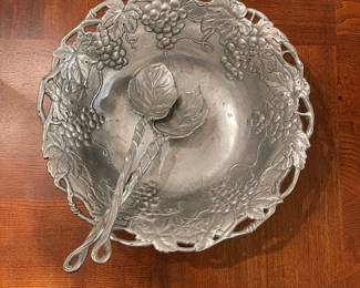 Arthur Court Serving Bowl with Utensils