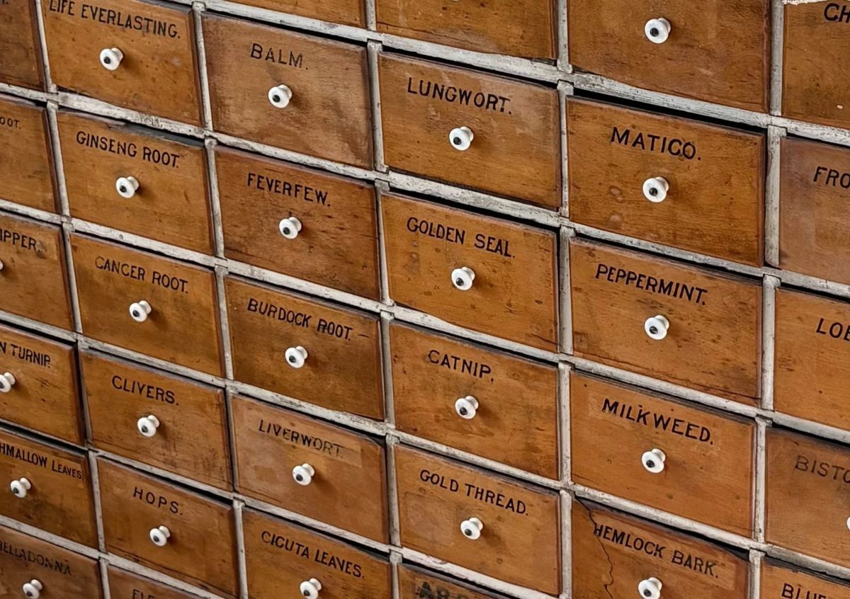 Apothecary Cabinet with Labels on All Drawers!!