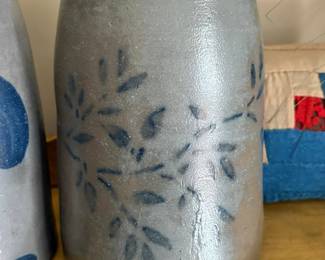 Antique Stoneware Jar Leaf Pattern