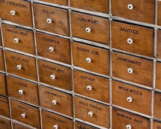 Apothecary Cabinet with Labels on All Drawers!!
