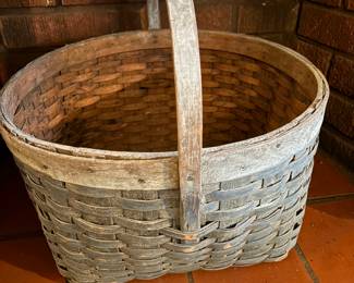 Blue bentwood basket