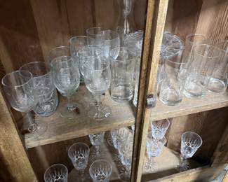 Vintage and Antique Glassware, and Shelf
