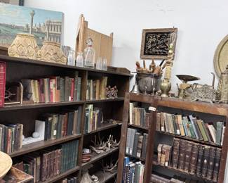 Vintage and Antique Books, Bookends, Pots, Brass, Furniture, and More