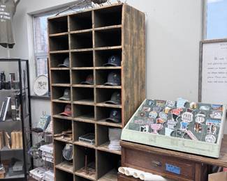 Hats, Stickers, Display Pieces, Vintage MN Maps, and Furniture