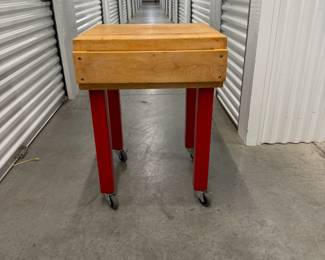 Butcher block style kitchen table
