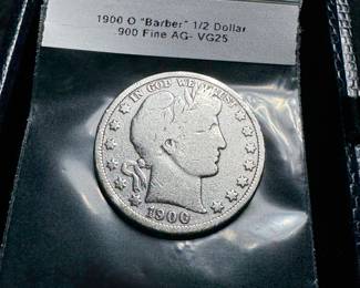 1900 Barber silver half dollar 