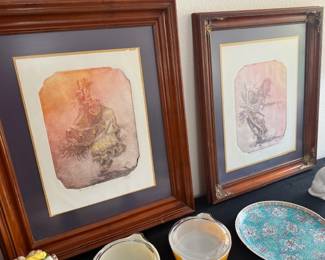 Roy Purcell etchings with documentation on back Pow Wow Dancer