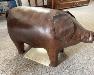 Omersa leather pig footstool
