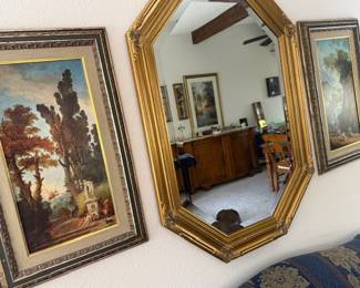 Mirror and framed pictures