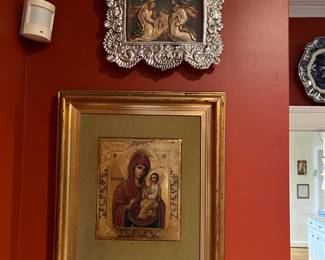 Framed Icon of the Virgin Mary and Child Jesus
