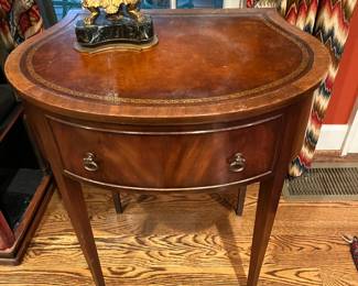 Vintage Table with Leather Top