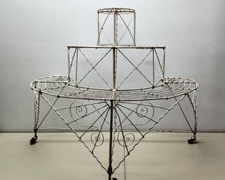 9th Century Victorian Multi-Tiered Wire Plant Stand