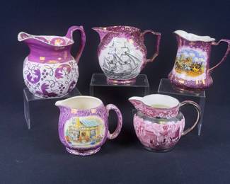 English Lusterware Pitchers