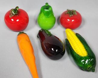 Murano Style Art Glass Fruits 