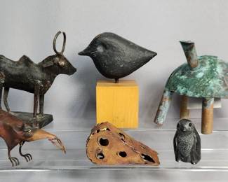 Diverse Decorative Metal Wood Soapstone Animal Figurines