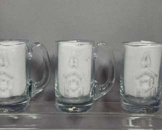 Three Strombergshyttan Limited Edition Crystal Tankards