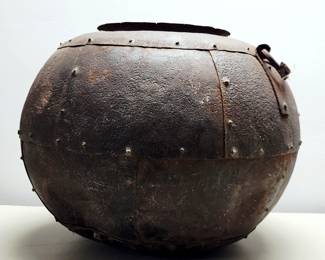 Vintage Iron Rivet Pot Planter 