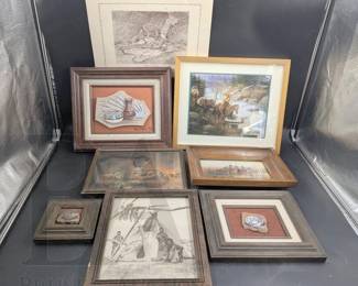 SOUTHWEST ART AND FRAMED POTTERY