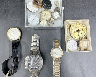 GROUP OF WATCHES AND WATCH FACES