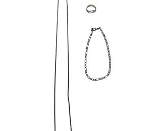 Sterling Silver Bracelet Milor Italy 925 14K Heavy Gold Plate Unmarked Ring