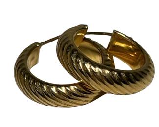 14KT Gold Jewelry: Earrings Hoops Hinged Earwire 2.2g