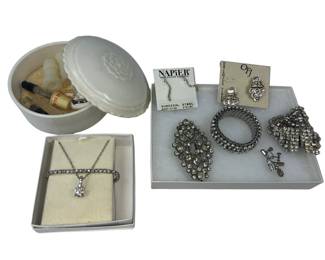 Vintage Costume Jewelry Rhinestones Art Deco Cocktail Napier OFJ