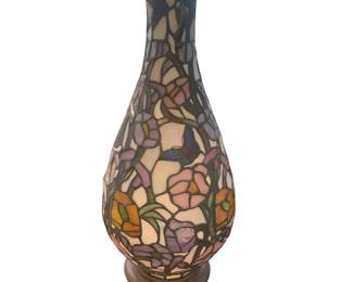 20" Stained Glass Floral Vase Shaped Accent