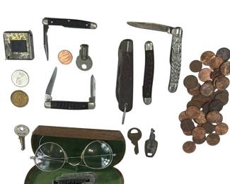 Vintage Wire Eye Glasses Pocket Knives CASE XX 62033 Keys