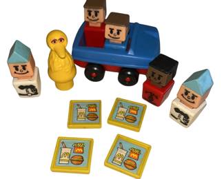 Playskool Blockheads Figures Car McDonalds Food Trays