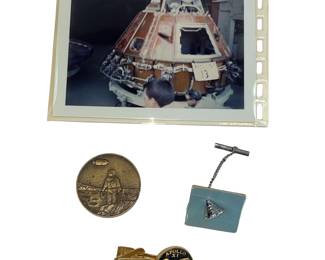 Vintage Apollo 11 XI Tie Tacks Coin & Photos 12 13 Capsules