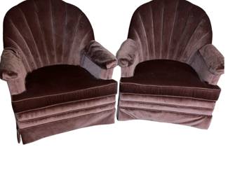 Velvet Dusty Rose Pair of Chairs