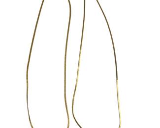 14KT Gold Jewelry: 2 Flat Chains ~18" 3.7g