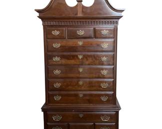 Chippendale Style High Boy Chest on Chest Bedroom Dresser