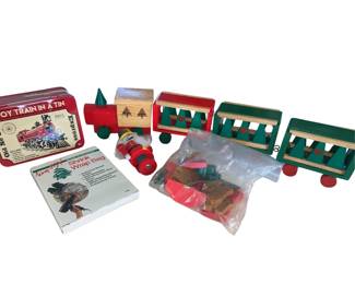Wooden Christmas Train + Tin Shrink Wrap & More