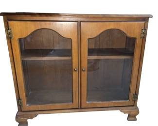 31" Wood Glass 2 Door Base Cabinet TV Display Sideboard