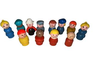 Vintage Fisher Price Little People Figures Wooden Bodies Head