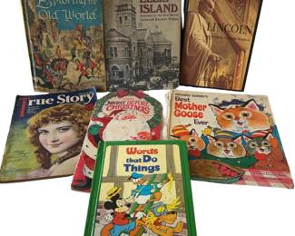 Vintage Childrens Books Disney + Richard Scarry + US History Lincoln & European