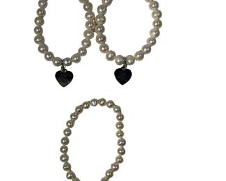 New Helzberg Diamonds I Am Loved Heart Charm Pearl Bracelets