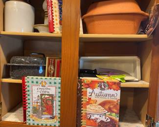 Terra Cotta Baking Roaster Graniteware Jug Crock Salt Glaze Cook Books Goose Berry Patch