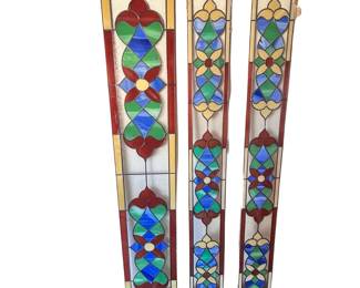 Stained Leaded Glass Side Light Front Door Panels Reclaimed Architectural