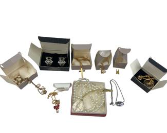 Vintage AVON Costume Jewelry Sets Necklace Earrings Cross +Pearl Look & More