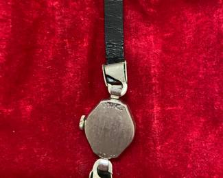 Vintage Hamilton 10Kt gold RGP bezel, leather strap As Is