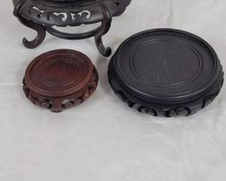 Three Carved Wood Display Stands