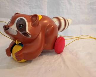 1978 Fisher-Price Raccoon Pull Toy