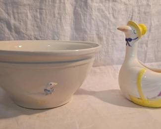 Country Farm House Goose	Bowl and Planter